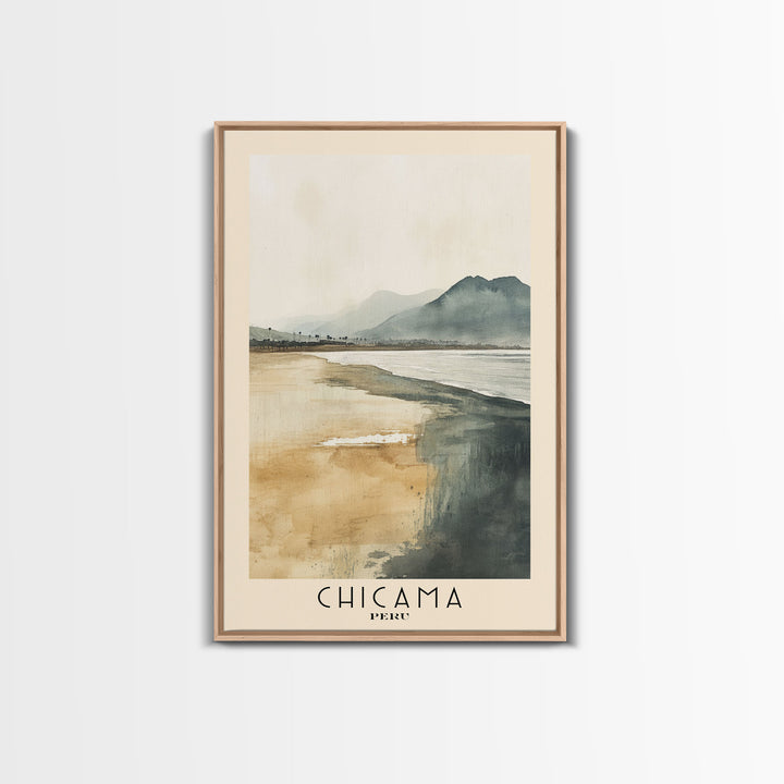 Chicama, Peru Watercolor Beach Print, Vacation Gift, Peru Wall Art, Beach Painting, Beach Decor, Beach Painting
