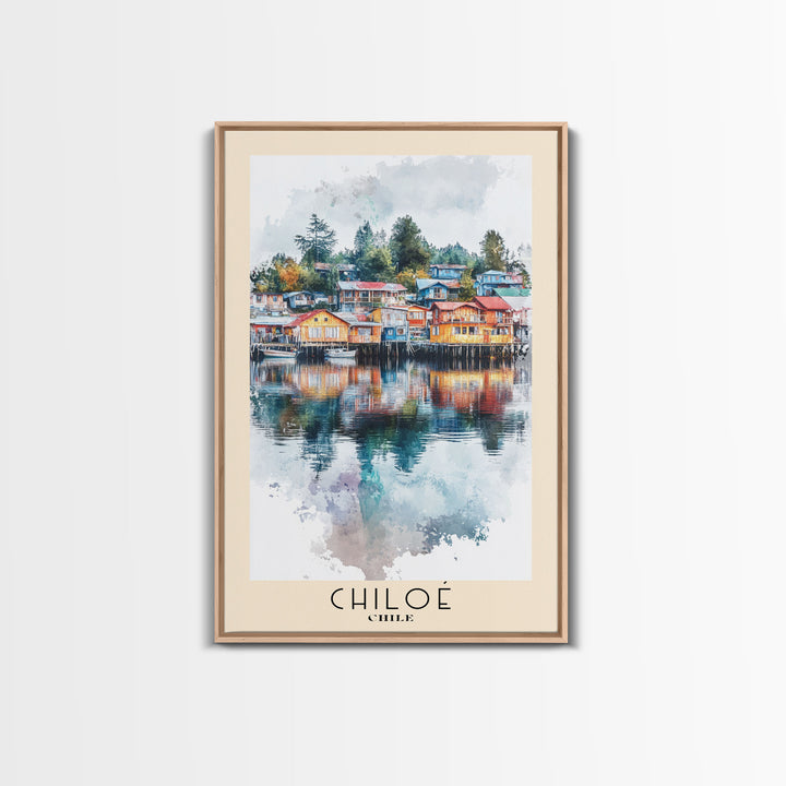 Chiloé, Chile Watercolor Print, Vacation Gift, Chile Wall Art, Vacation Wall Art, Vacatation Memories, Beach Decor, Beach Or Lakehouse Art