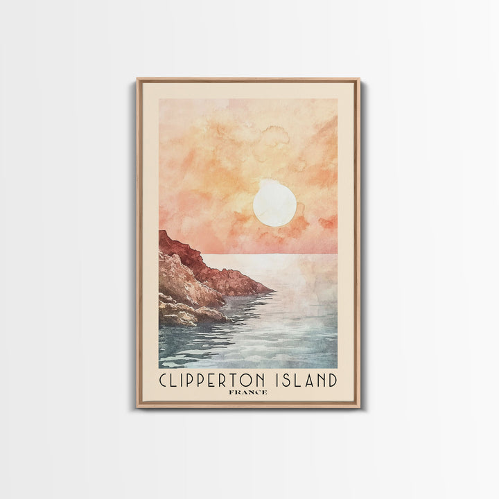 Clipperton Island, France Watercolor Print, Vacation Gift, France Wall Art, Vacation Wall Art, Vacatation Memories, Beach Decor, Beach Or Lakehouse Art