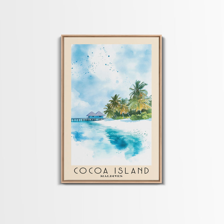 Cocoa Island, Maldives Watercolor Print, Vacation Gift, Maldives Wall Art, Vacation Wall Art, Vacatation Memories, Beach Decor, Beach Or Lakehouse Art
