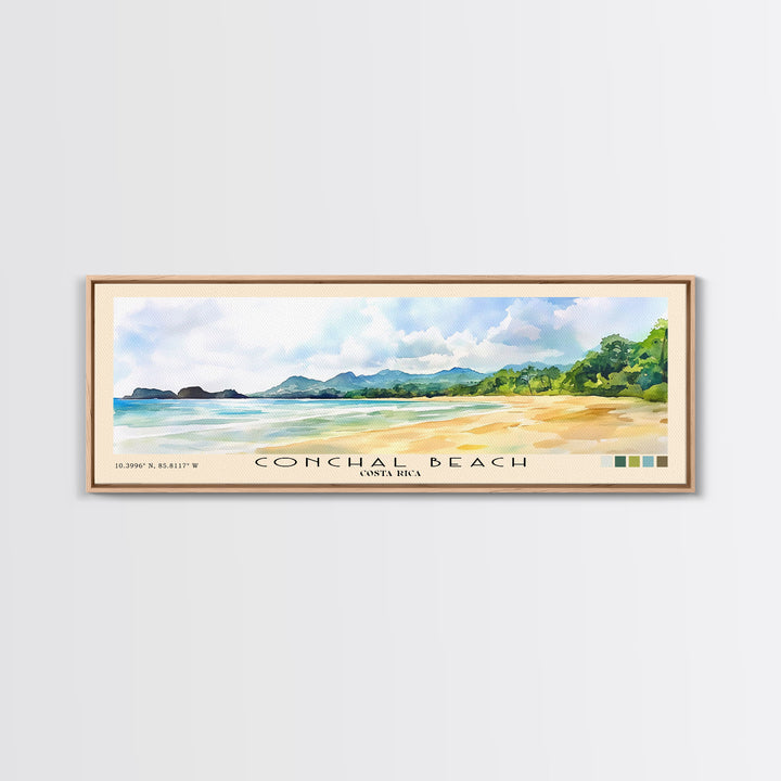 Conchal Beach, Costa Rica Watercolor Print, Vacation Gift, Costa Rica Wall Art, Vacation Wall Art, Vacatation Memories, Beach Decor, Beach Or Lakehouse Art
