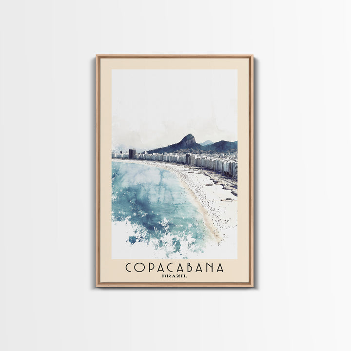 Copacabana, Brazil Watercolor Print, Vacation Gift, Brazil Wall Art, Beach Painting, Beach Decor, Beach Or Lakehouse Art