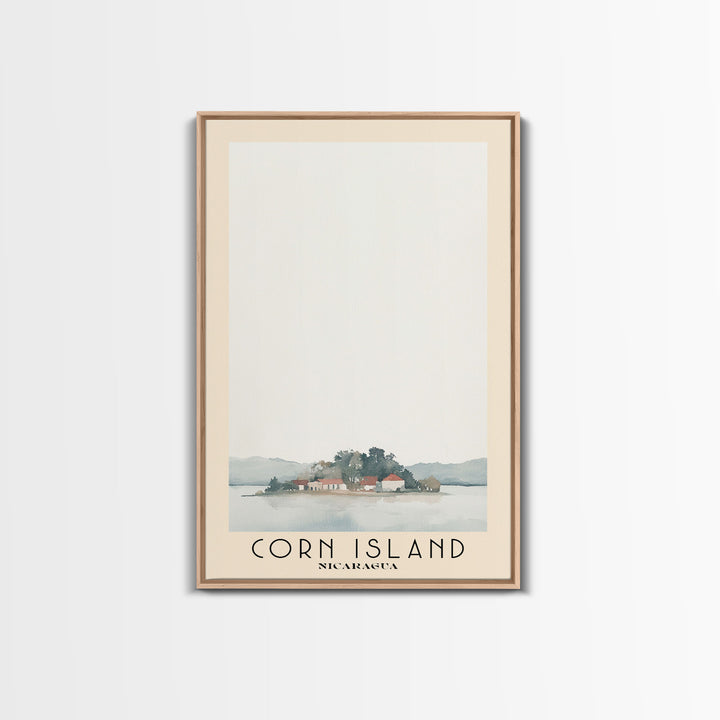 Corn Island, NICARAGUA Watercolor Print, Vacation Gift, NICARAGUA Wall Art, Beach Painting, Beach Decor, Large Wall Art, Wood Frame Art
