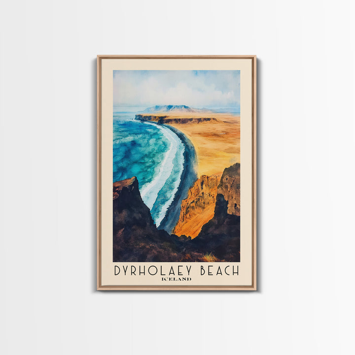 Dyrholaey Beach, Iceland Watercolor Print, Vacation Gift, Iceland Wall Art, Beach Painting, Beach Decor, Beach Or Lakehouse Art