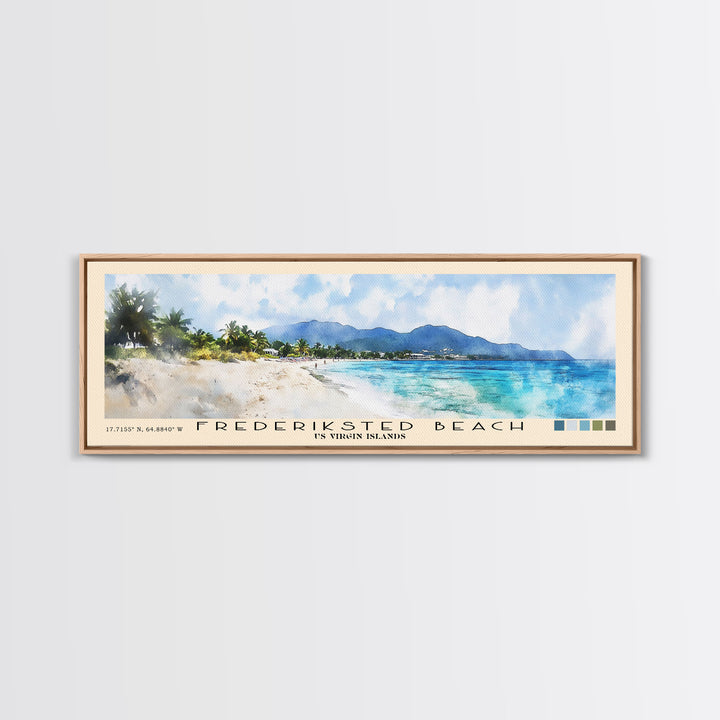 Frederiksted Beach, US Virgin islands Watercolor Beach Print, Vacation Gift, US Virgin islands Wall Art, Beach Painting, Beach Decor, Beach Painting