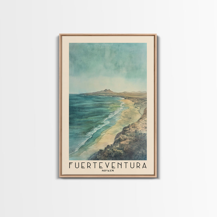 Fuerteventura, Spain Watercolor Print, Vacation Gift, Spain Wall Art, Beach Painting, Beach Decor, Beach Or Lakehouse Art