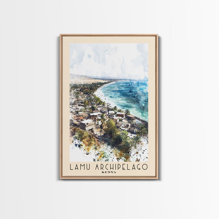 Lamu Archipelago, Kenya Watercolor Print, Vacation Gift, Kenya Wall Art, Beach Painting, Beach Decor, Beach Or Lakehouse Art