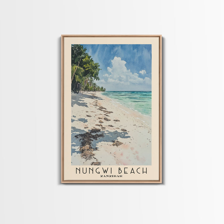 Nungwi Beach, Zanzibar Watercolor Print, Vacation Gift, Zanzibar Wall Art, Beach Painting, Beach Decor, Beach Or Lakehouse Art