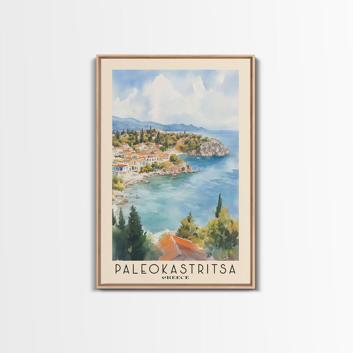 Paleokastritsa, Greece Watercolor Print, Vacation Gift, Greece Wall Art, Beach Painting, Beach Decor, Beach Or Lakehouse Art