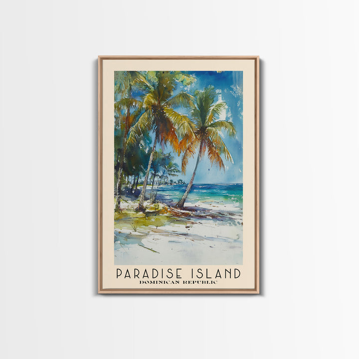 Paradise Island, Dominican Republic Watercolor Print, Vacation Gift, Dominican Republic Wall Art, Beach Painting, Beach Decor, Beach Or Lakehouse Art