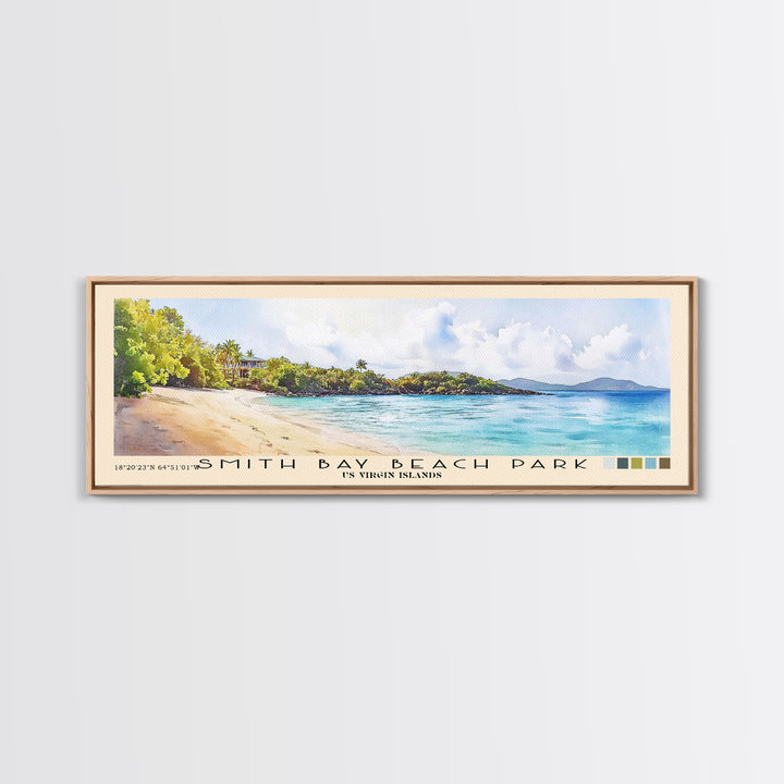 Smith Bay Beach Park, US Virgin islands Watercolor Beach Print, Vacation Gift, US Virgin islands Wall Art, Beach Painting, Beach Decor, Beach Painting