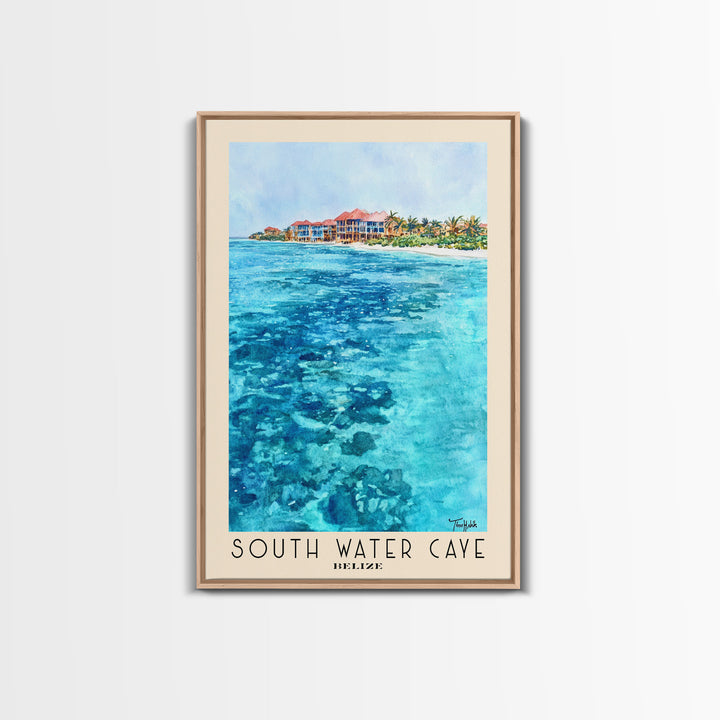 South Water Caye, Belize Watercolor Print, Vacation Gift, Belize Wall Art, Beach Painting, Beach Decor, Beach Or Lakehouse Art