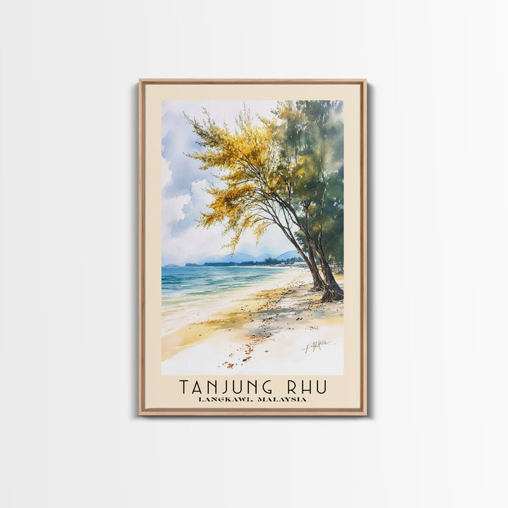 Tanjung Rhu, Langkawi, Malaysia Watercolor Print, Vacation Gift, Langkawi, Malaysia Wall Art, Beach Painting, Beach Decor, Large Wall Art, Wood Frame Art
