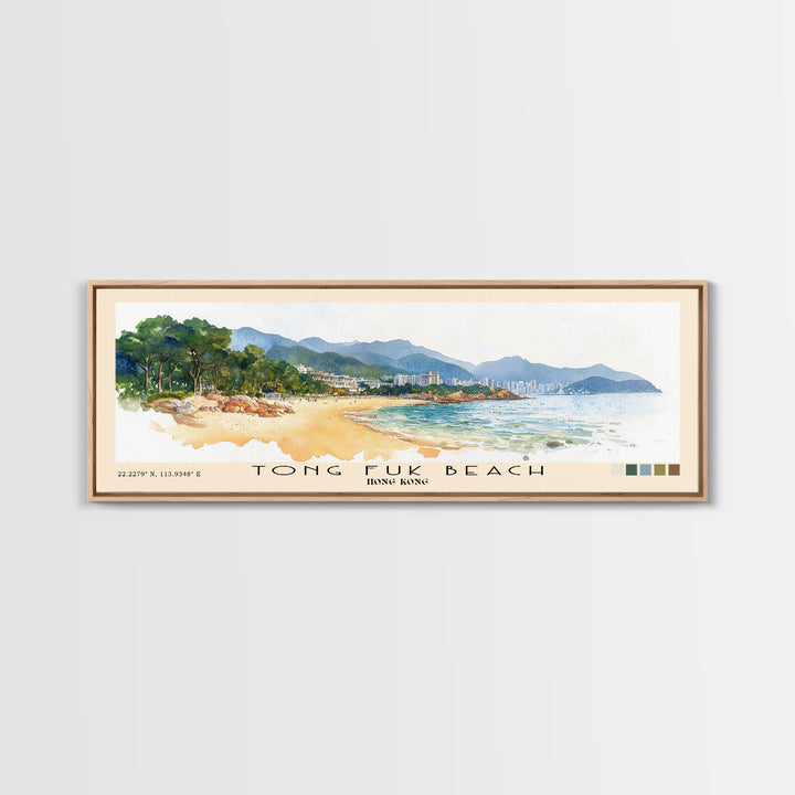 Tong Fuk Beach, Hong Kong Watercolor Print, Vacation Gift, Hong Kong Wall Art, Vacation Wall Art, Vacatation Memories, Beach Decor, Beach Or Lakehouse Art