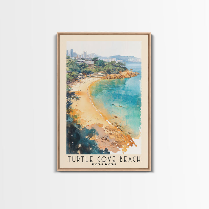 Turtle Cove Beach, Hong Kong Watercolor Print, Vacation Gift, Hong Kong Wall Art, Beach Painting, Beach Decor, Beach Or Lakehouse Art