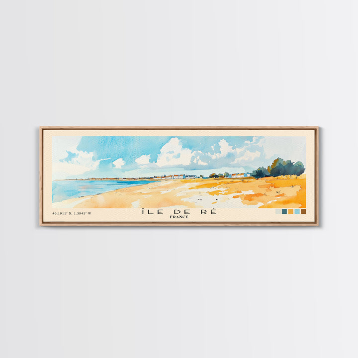 Île de Ré, France Watercolor Beach Print, Vacation Gift, France Wall Art, Beach Painting, Beach Decor, Beach Painting