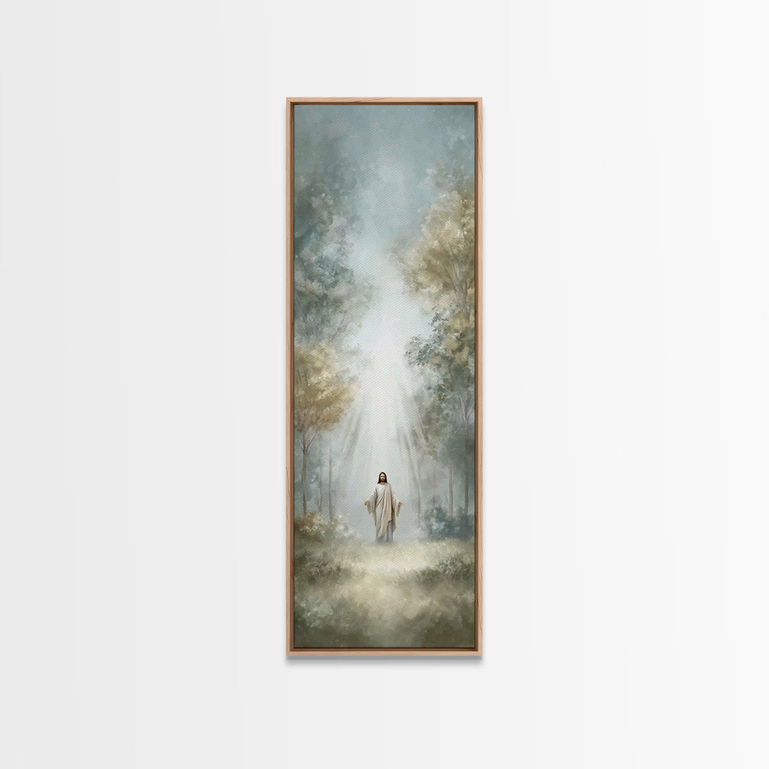 Light Of Mercy – Framed Canvas Print – Tall Narrow Wall Art – Christian Wall Art – Jesus Painting – Christian Art Canvas