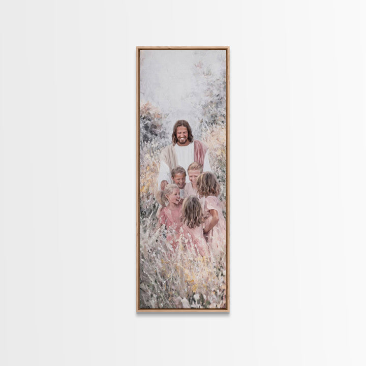 Children Of Hope | Framed Canvas Print | Tall Skinny Art Print | Christian Wall Art | Christmas Art | Christian Art Canvas | Jesus Painting