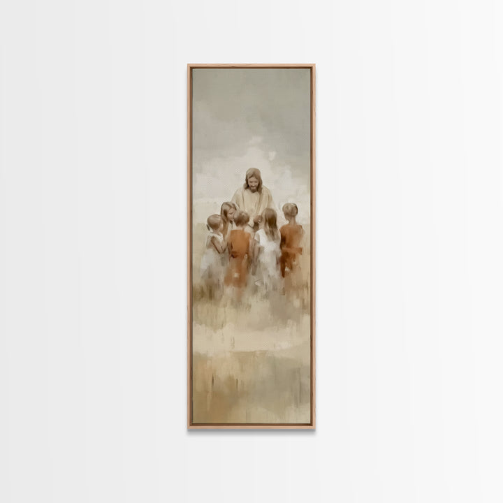 Gathering Of Joy – Framed Canvas Print – Skinny Art – Christian Art Canvas – Jesus Painting – Christmas Art – Christian Wall Art