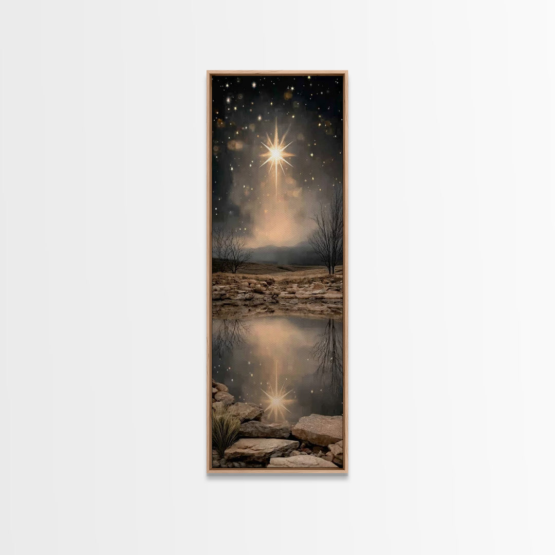Night of Glory - Framed Canvas Print - Skinny Art - Christian Art Canvas - Christian Wall Art - Jesus Christmas Art - Christmas Art