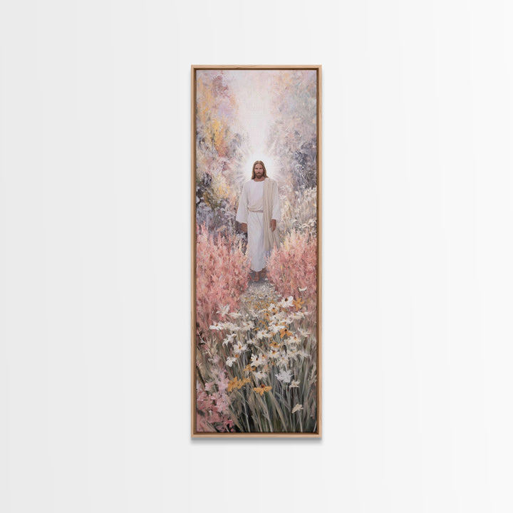 Radiant Dawn | Framed Canvas Print | Tall Skinny Art Print | Christian Wall Art | Jesus Painting | Christian Art Canvas | Christian Decor