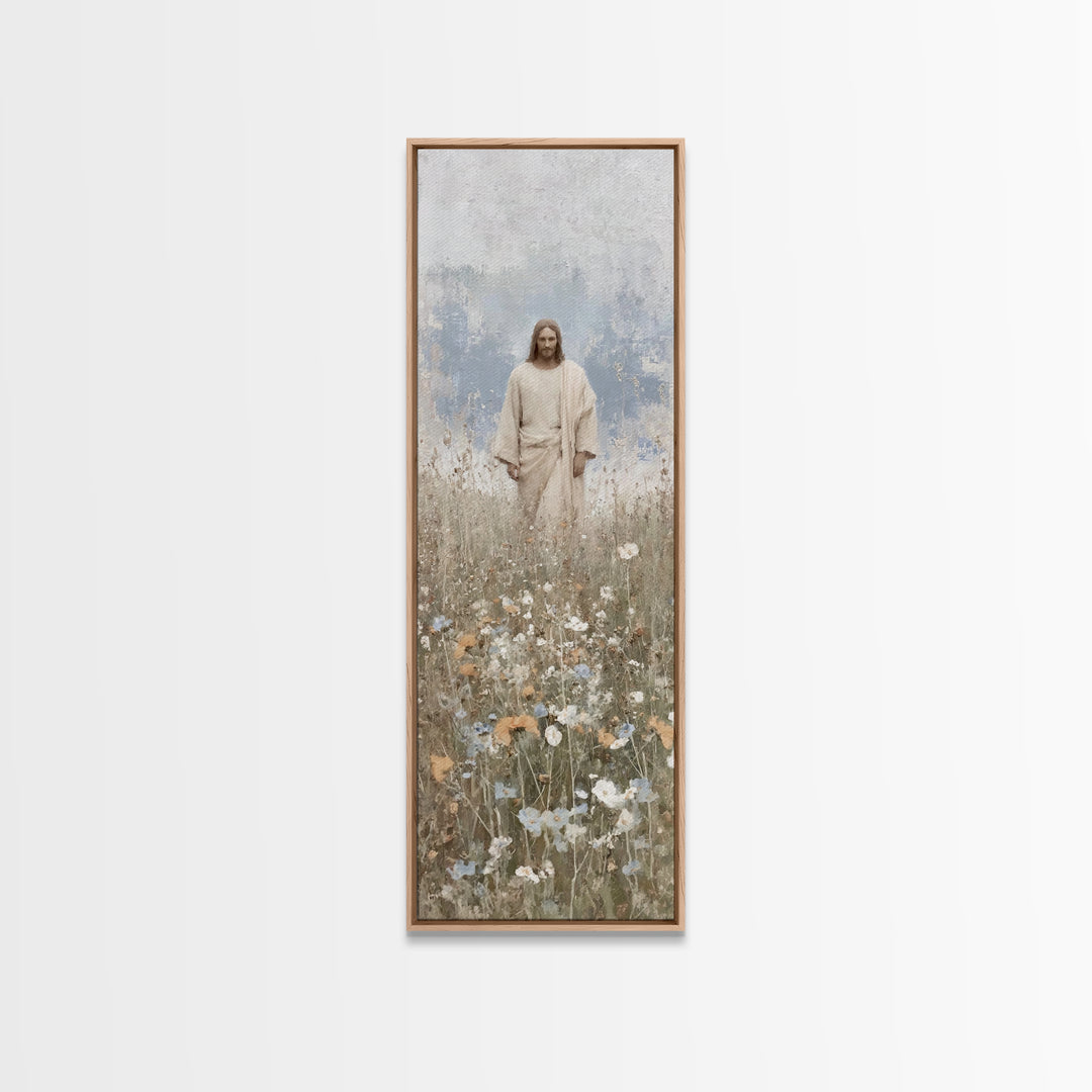 Walking In Hope – Framed Canvas Print – Skinny Art – Christian Art Canvas – Jesus Painting – Christian Wall Art – Christian Gift Ideas