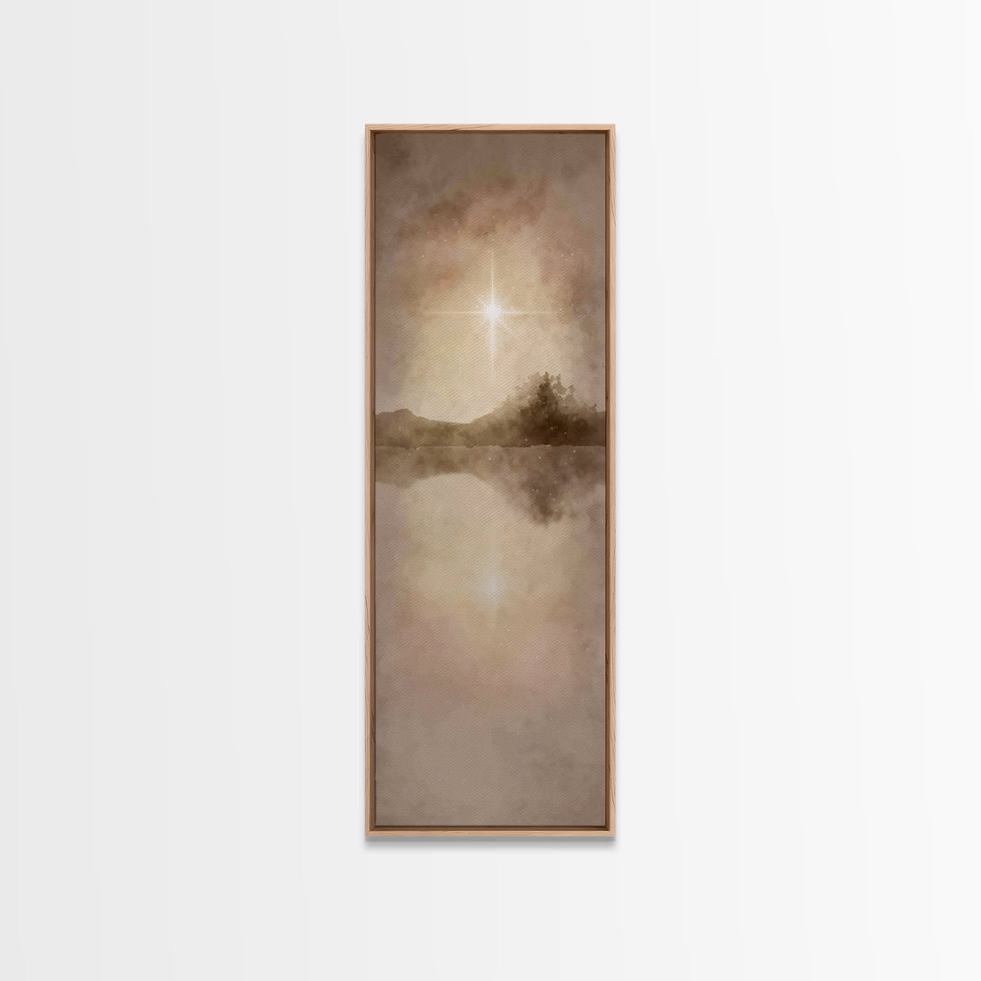 Radiant Promise - Framed Canvas Print - Narrow Art - Christian Art - Christian Art Canvas - Christian Christmas Art - Christmas Wall Art