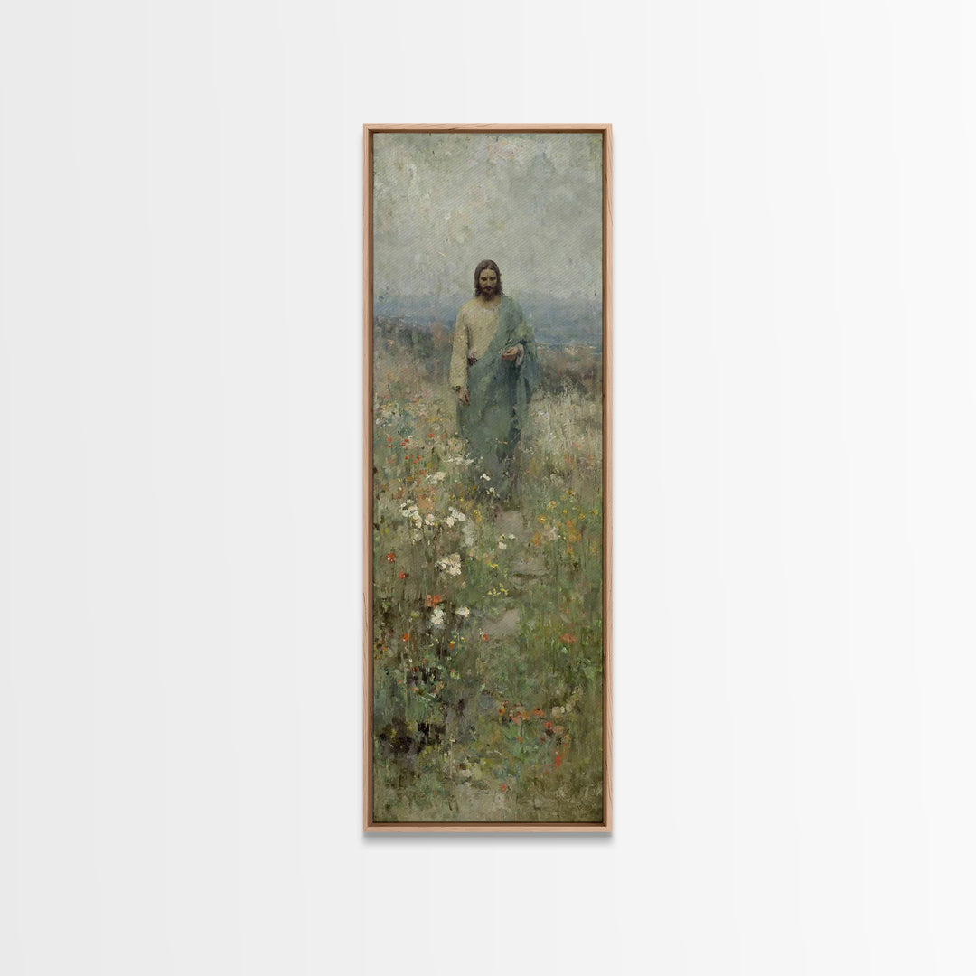 Peaceful Shepherd – Framed Canvas Print – Narrow Art – Christian Wall Art – Jesus Painting – Christian Art Canvas – Christian Decor