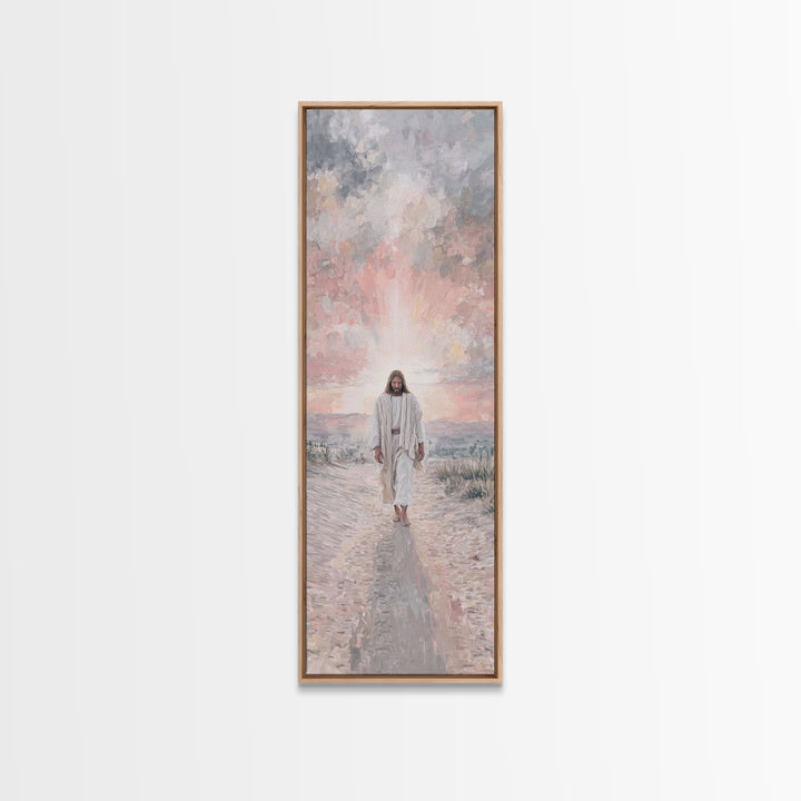 Radiant Walk – Framed Canvas Print – Skinny Art – Christian Wall Art – Christian Art Canvas – Jesus Painting – Christian Gift Ideas