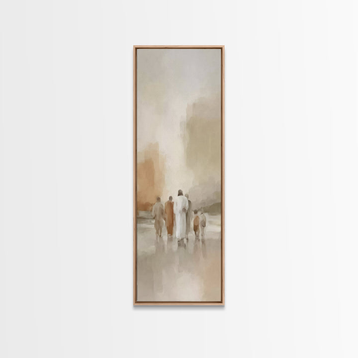 Gathered In Light, Framed Canvas Print, Narrow Art, Christian Wall Art, Jesus Painting, Christian Art Canvas, Christian Gift