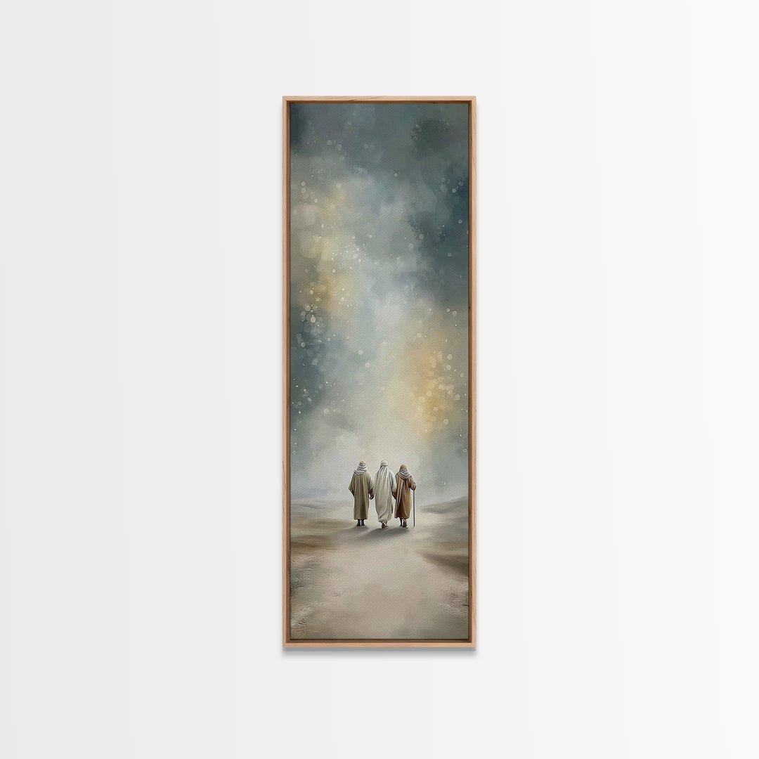 Heavenly Footsteps – Framed Canvas Print – Christian Art Canvas – Christian Wall Art – Modern Christian Art – Skinny Art – Christian Christ