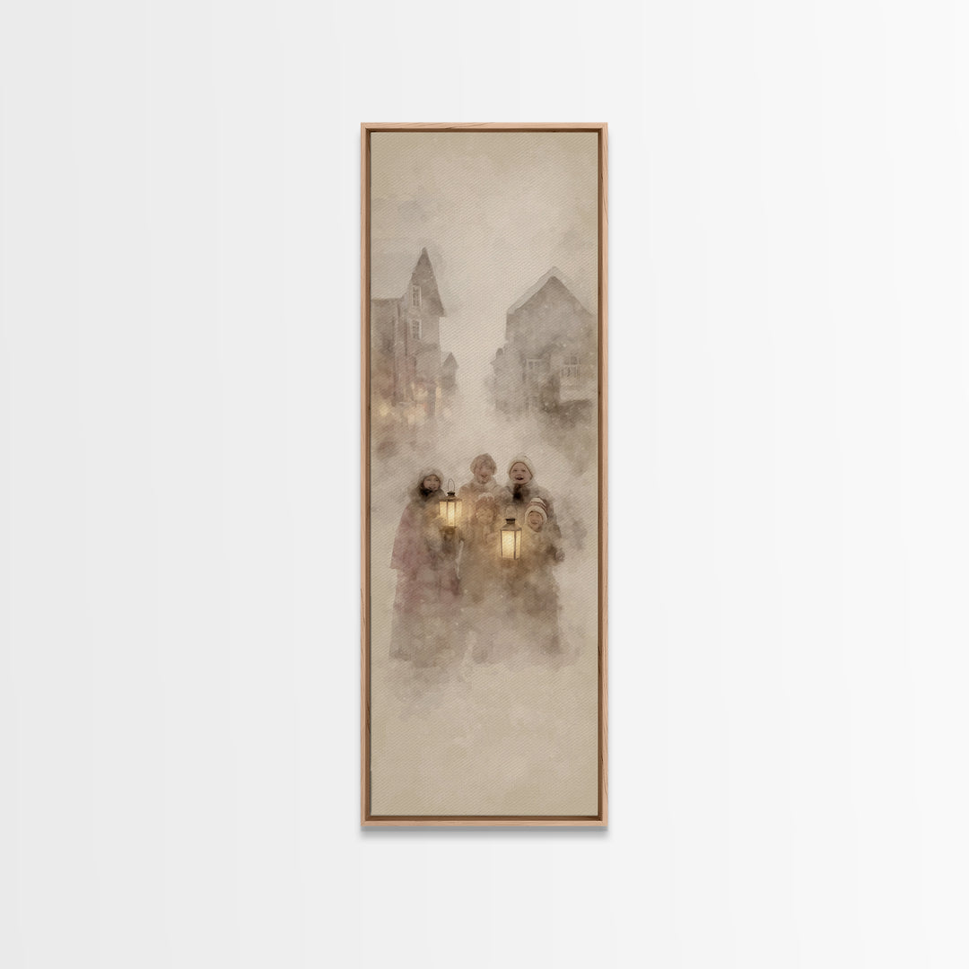 Guiding Winter Light – Framed Canvas Print – Christian Art Canvas – Christmas Wall Art – Modern Christian Art – Narrow Art – Christian Chri