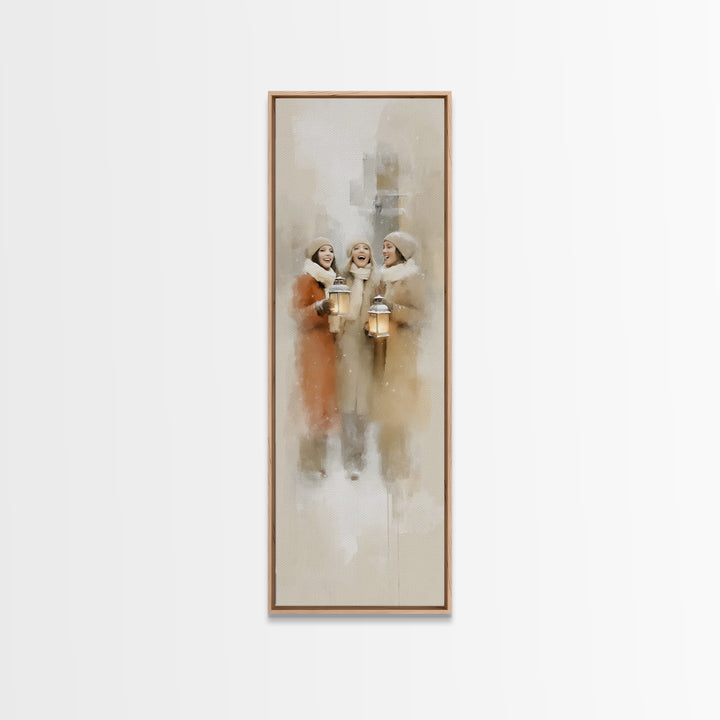 Soft Snow Choir – Framed Canvas Print – Christian Wall Art – Christmas Art Canvas – Christian Christmas Art – Tall Narrow Wall Art – Christ