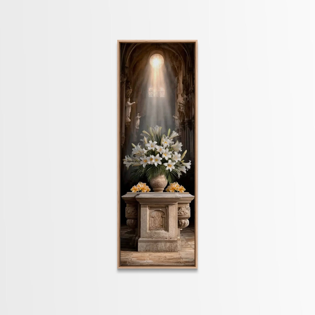 City of Light - Framed Canvas Print - Tall Narrow Wall Art - Christian Art Canvas - Christian Art - Christmas Art - Christian Christmas Art