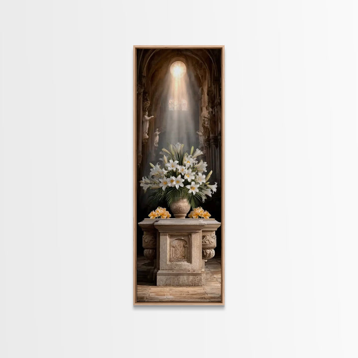 City of Light - Framed Canvas Print - Tall Narrow Wall Art - Christian Art Canvas - Christian Art - Christmas Art - Christian Christmas Art
