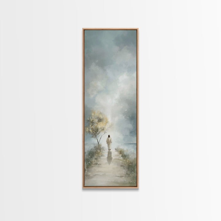 Light Of Promise – Framed Canvas Print – Christian Art Canvas – Tall Narrow Wall Art – Vintage Christian Art – Jesus Painting – Christmas A