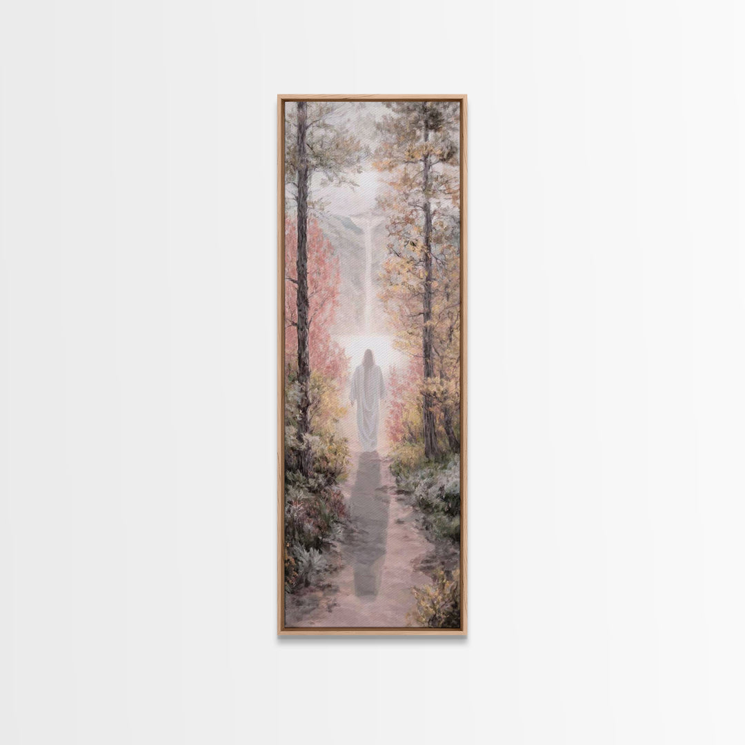 Walk Of Grace | Framed Canvas Print | Christian Wall Art | Skinny Art | Modern Christian Art | Jesus Painting | Christian Christmas Art