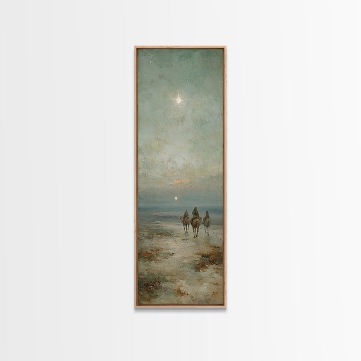 Desert Star Rising – Framed Canvas Print – Christian Art Canvas – Tall Narrow Wall Art – Christmas Art Prints – Christian Wall Art – Moody