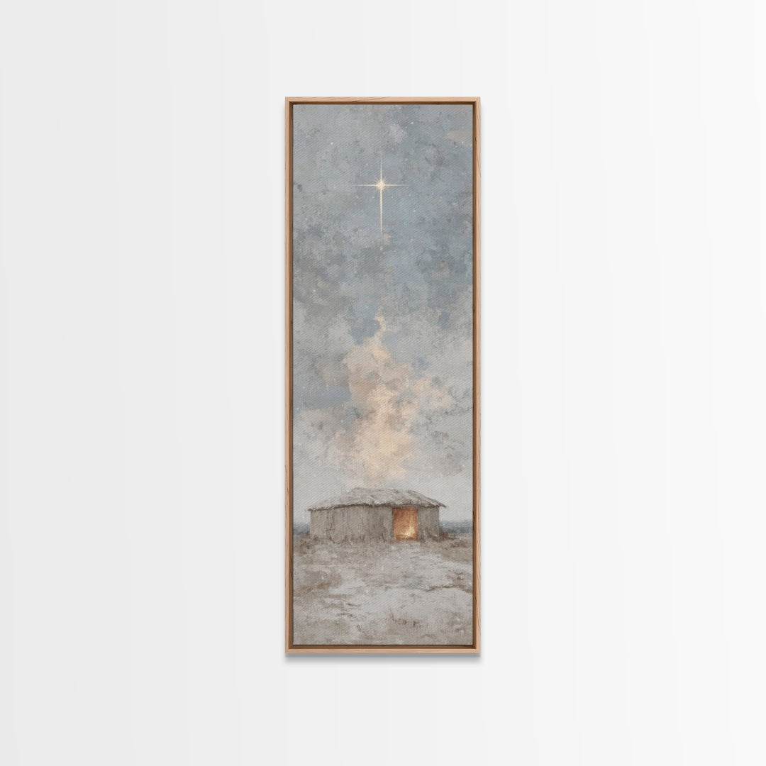 Guiding Winter Star | Framed Canvas Print | Narrow Art | Christian Christmas Art | Christmas Art Work | Christian Wall Art | Christian Art