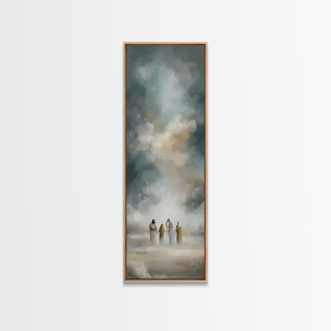 Celestial Gathering, Framed Canvas Print, Tall Skinny Art Print, Christian Art Canvas, Jesus Art Print, Christian Wall Art, Modern Christia