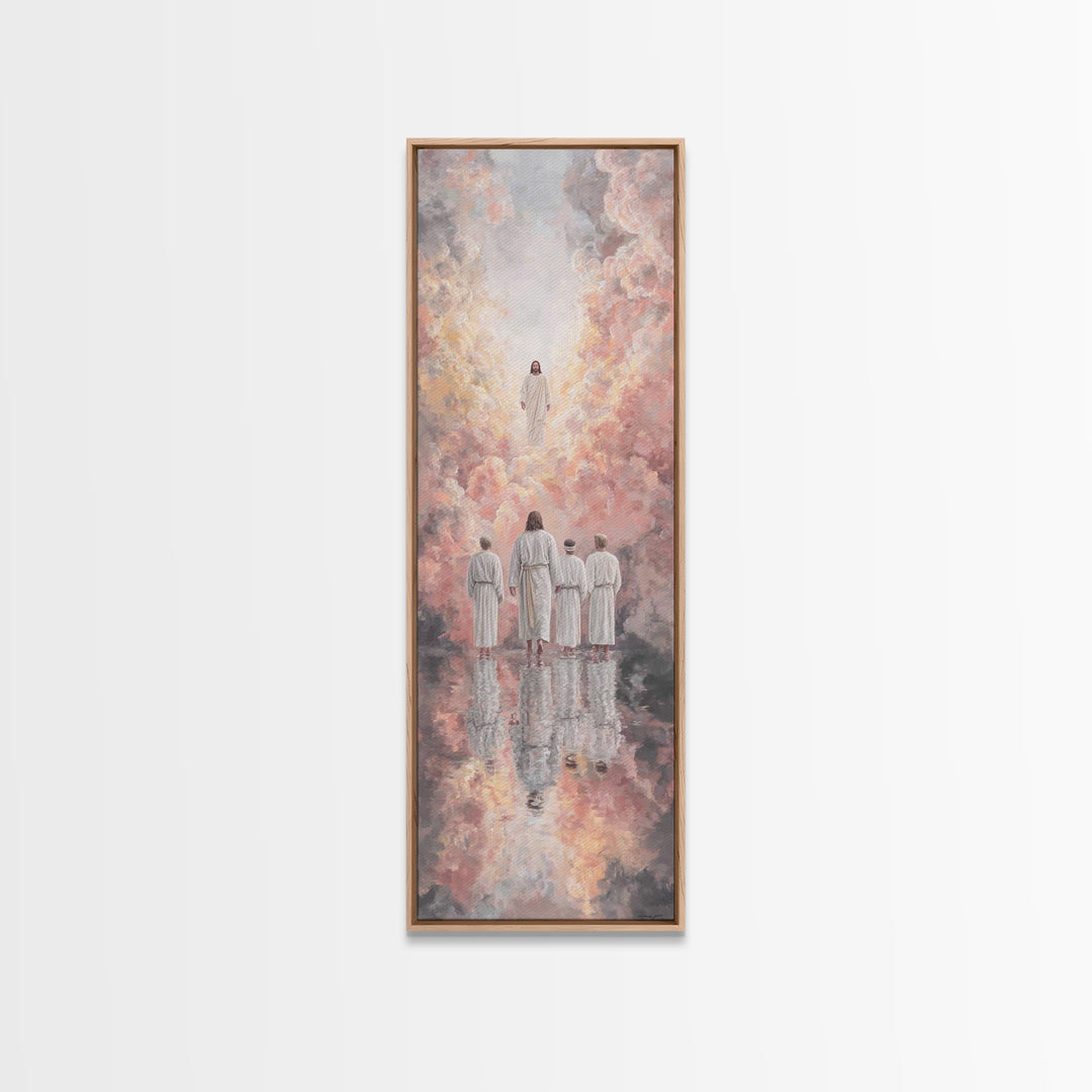 Cloudlit Fellowship – Framed Canvas Print – Skinny Art – Christian Painting – Christian Christmas Art – Jesus Canvas Art – Modern Christian