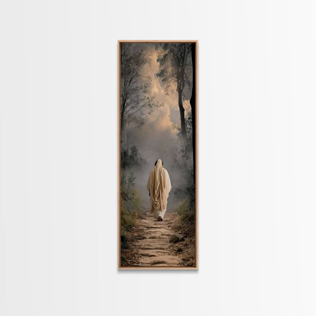 Solitary Path | Framed Canvas Print | Skinny Art | Christian Art Canvas | Jesus Art Print | Minimalist Christian Art | Christian Decor