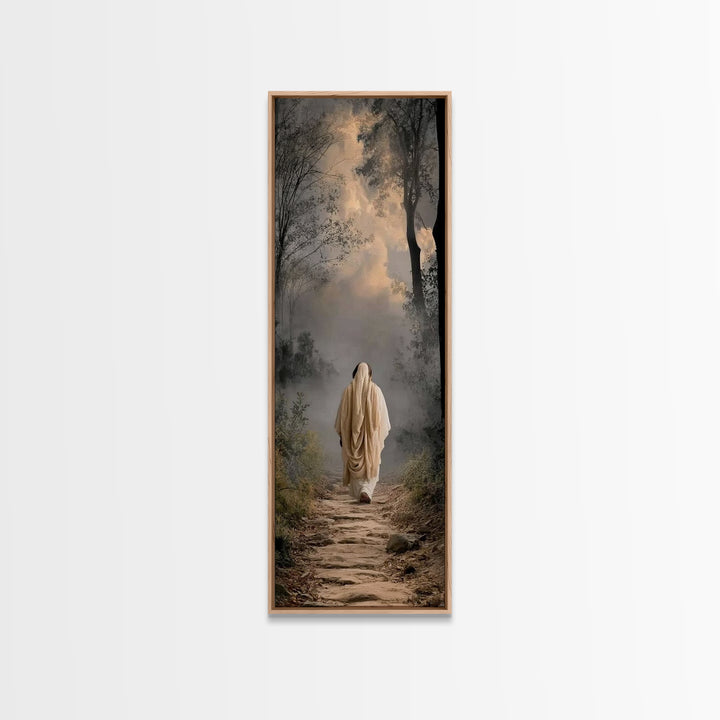 Solitary Path | Framed Canvas Print | Skinny Art | Christian Art Canvas | Jesus Art Print | Minimalist Christian Art | Christian Decor