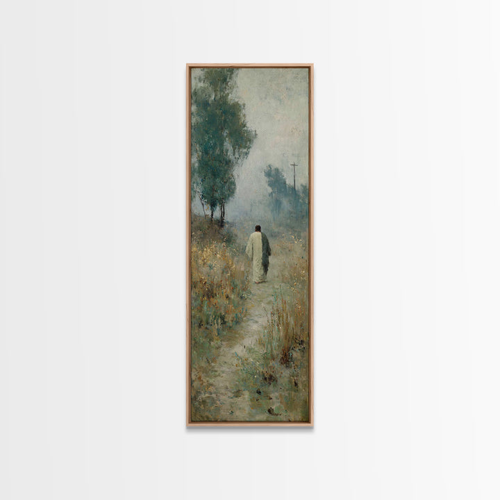 Silent Field Hope, Framed Canvas Print, Christian Art Canvas, Jesus Painting, Christian Wall Art, Skinny Art, Christian Christmas Art