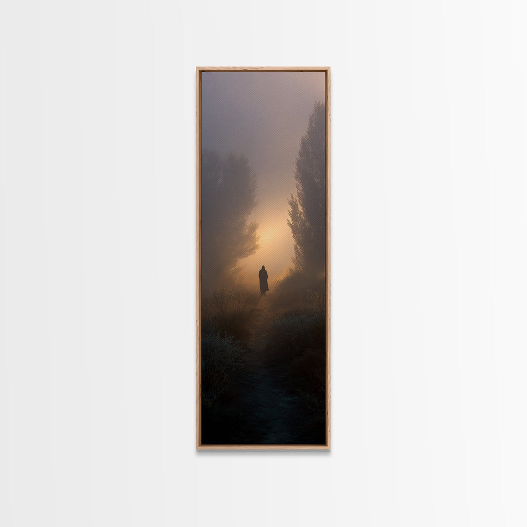 Desert Star Journey, Framed Canvas Print, Christian Christmas Art, Jesus Painting, Christian Wall Art, Tall Skinny Art Print, Christian Art