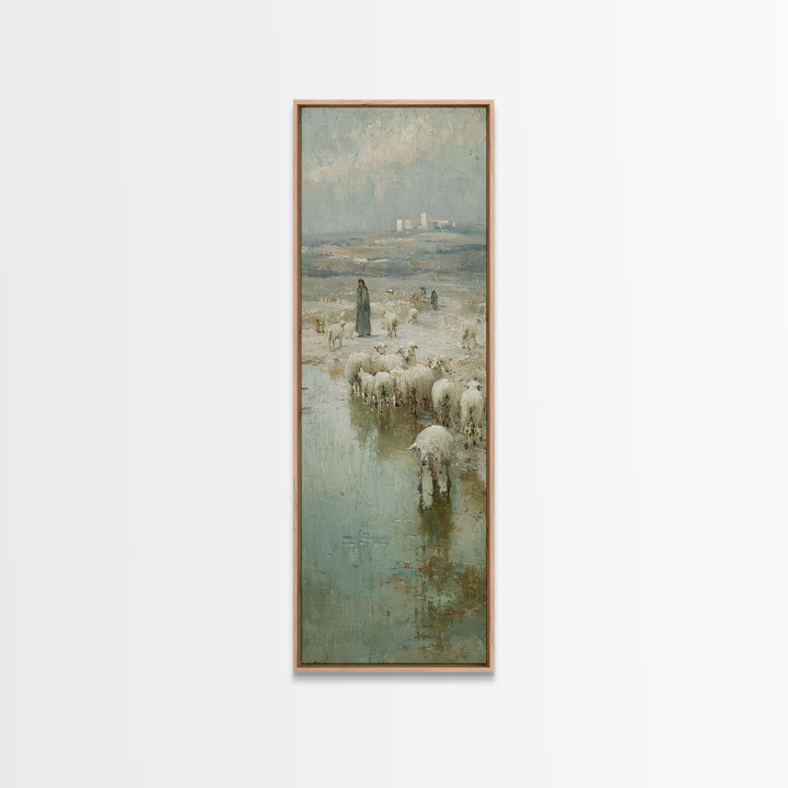 Star Of Bethlehem, Framed Canvas Print, Christian Wall Art, Christian Art Canvas, Jesus Painting, Narrow Art, Christian Christmas Art