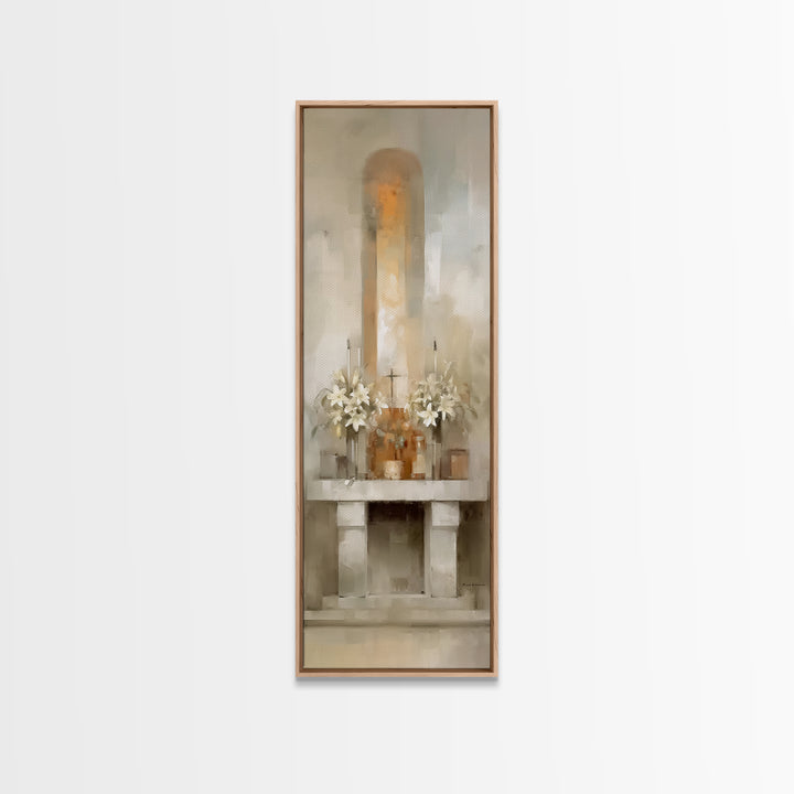 Sacred Altar Light – Framed Canvas Print – Tall Narrow Wall Art – Christian Art Canvas – Christian Wall Art – Christian Art – Christian Dec