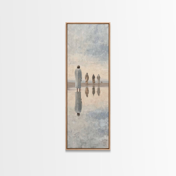 Distant Fellowship Light – Framed Canvas Print – Christian Wall Art – Christian Art Canvas – Jesus Painting – Tall Narrow Wall Art – Christ