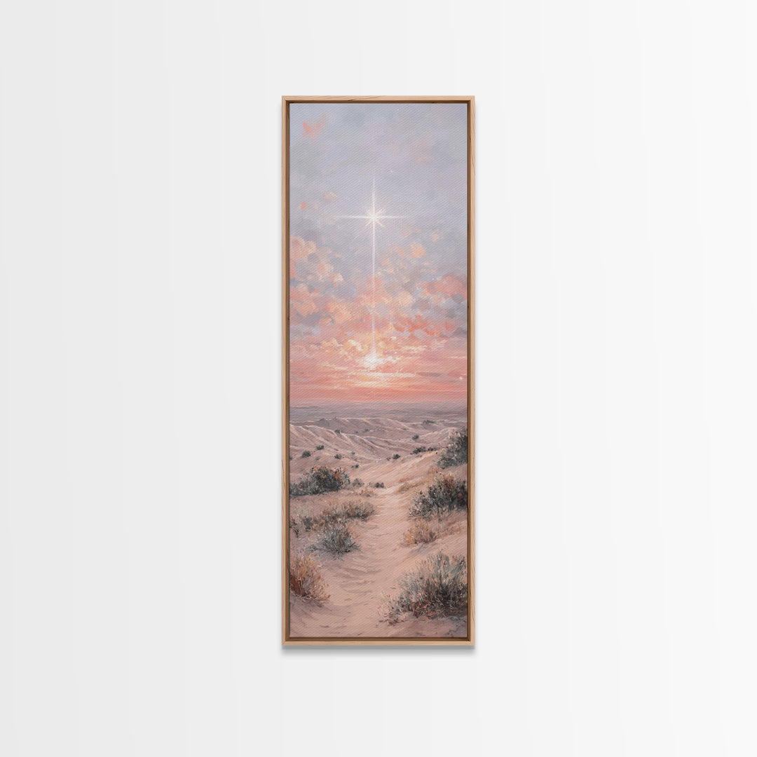 Radiant Desert Star, Framed Canvas Print, Christian Christmas Art, Christian Wall Art, Narrow Art, Christian Art Canvas, Christmas Art Prin