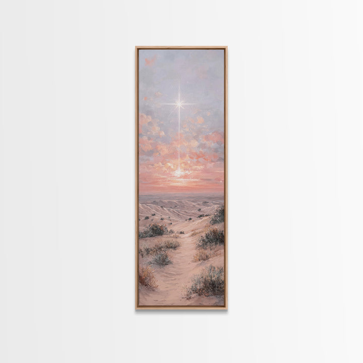 Radiant Desert Star, Framed Canvas Print, Christian Christmas Art, Christian Wall Art, Narrow Art, Christian Art Canvas, Christmas Art Prin